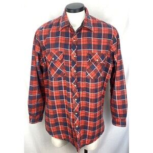 Outdoor Exchange Men's Size L Tall Plaid Button Down Quilted Lining Shacket